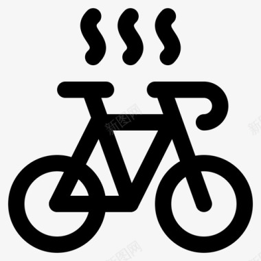 有趣的旅行自行车自行车健康图标