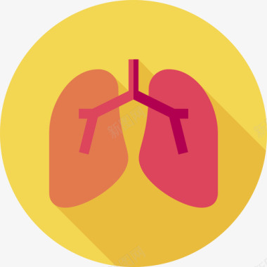 肺健康108平坦图标