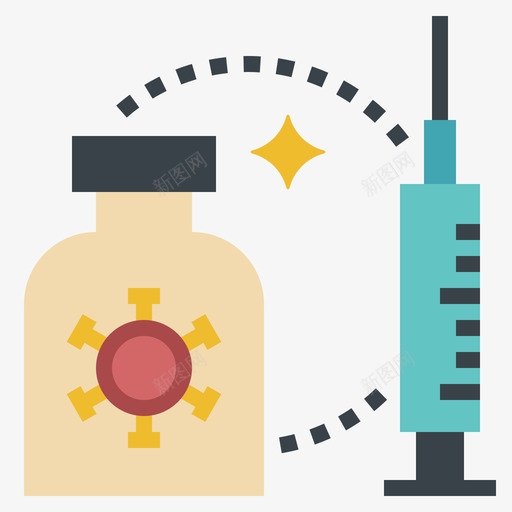 疫苗冠状病毒172扁平svg_新图网 https://ixintu.com 疫苗 冠状 病毒 扁平