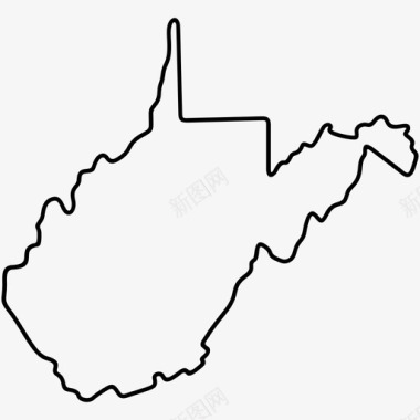 西弗吉尼亚州美国地图图标
