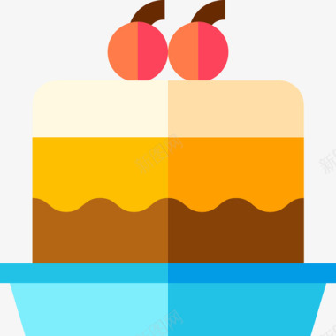 蛋糕甜点和糖果19扁平图标