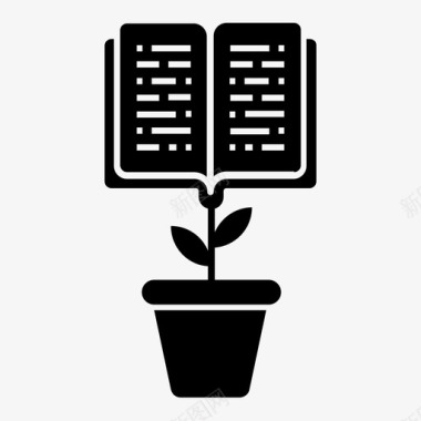 教育成长书籍种植教育发展图标