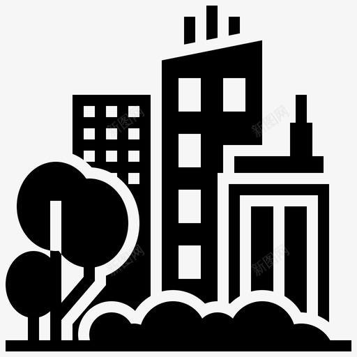 城市设计城市城市景观svg_新图网 https://ixintu.com 城市设计 城市 景观 市中心 建筑 glyph2