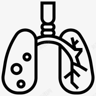 急性肺健康损伤图标