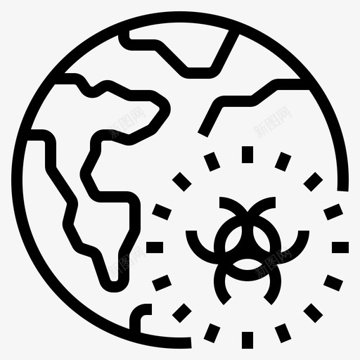 放射性污染大气全球svg_新图网 https://ixintu.com 放射性污染 全球 变暖 大气 轮廓 图标
