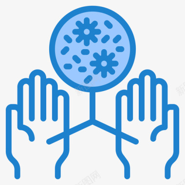 冠状病毒洗手液4蓝色图标
