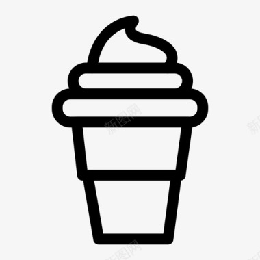冰淇淋筒冷的风味的图标