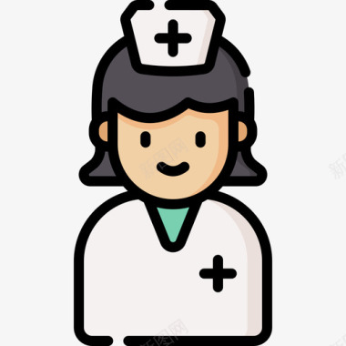 护士急救服务55线性颜色图标