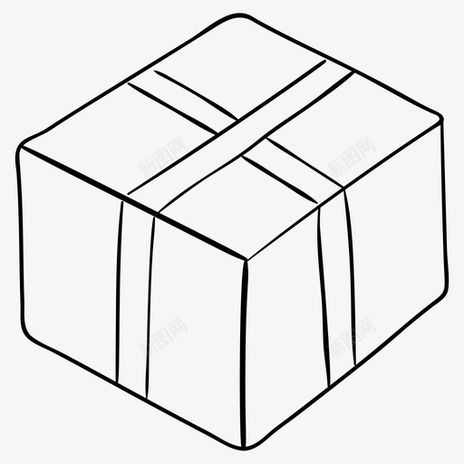 纸板纸箱包装svg_新图网 https://ixintu.com 纸板 纸箱 包装 包装箱 包裹 购物 电子商务 轮廓 向量 图标