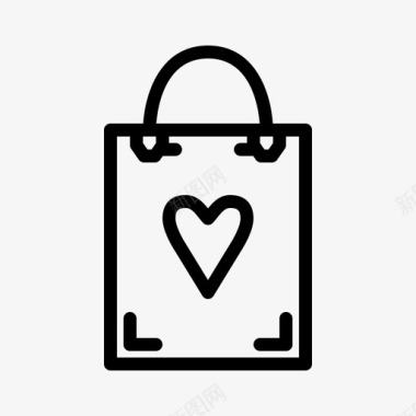 购物袋添加到最爱心脏图标