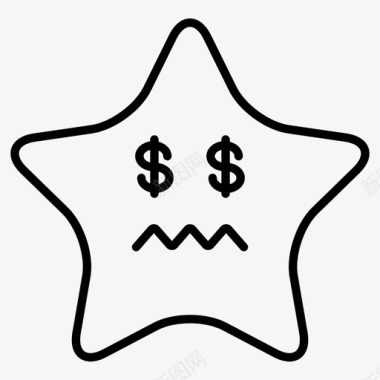 明星美元表情符号图标