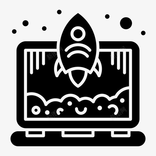 笔记本电脑火箭启动svg_新图网 https://ixintu.com 笔记本 电脑 火箭 启动 战略 实体 字形