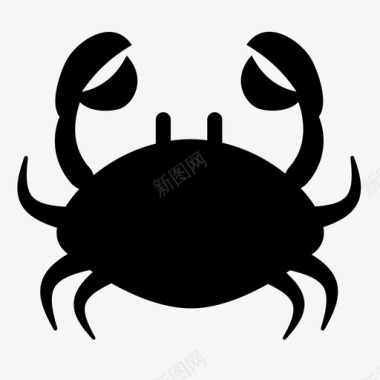螃蟹小龙虾甲壳类动物图标