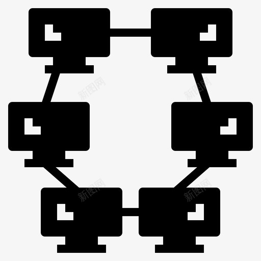 环网连接联网svg_新图网 https://ixintu.com 环网 连接 联网 网络 稳定