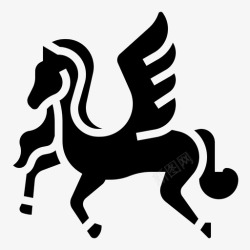 哈萨克斯坦翼神话飞马希腊马高清图片
