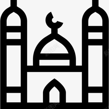 清真寺精神的38直线的图标