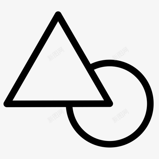 圆和三角形几何体形状svg_新图网 https://ixintu.com 三角形 几何体 形状 用户界面 轮廓