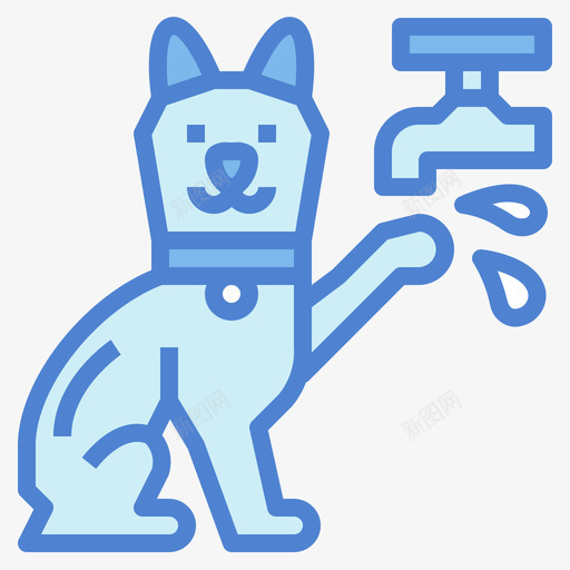 猫洗手41蓝色svg_新图网 https://ixintu.com 洗手 蓝色