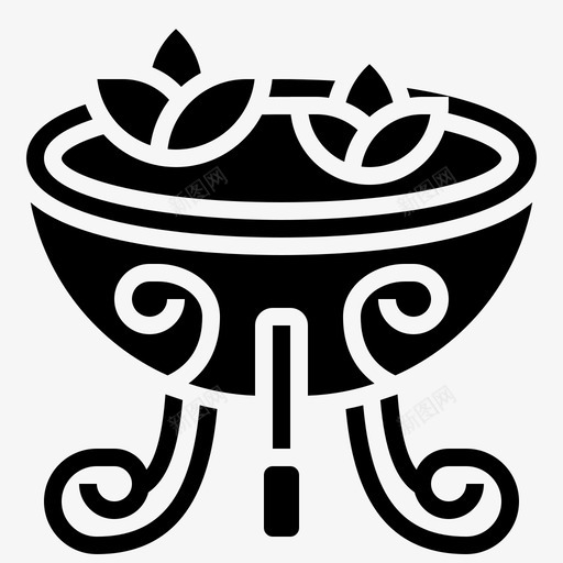 花碗装饰svg_新图网 https://ixintu.com 水疗 装饰 花园 元素 雕文 0000050