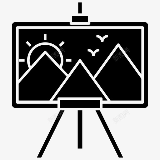 画架板绘画图像svg_新图网 https://ixintu.com 画架 绘画 图像 素描 教育 字形 图标