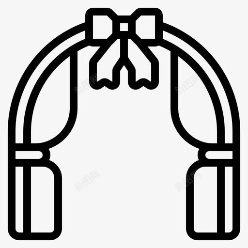拱门窗帘丝带svg_新图网 https://ixintu.com 婚礼 拱门 窗帘 丝带 轮廓 图标
