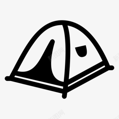 帐篷编织物露营车图标