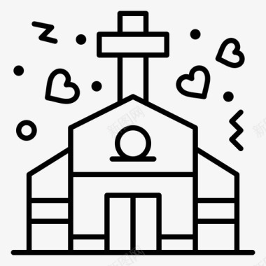 教堂结婚婚礼图标