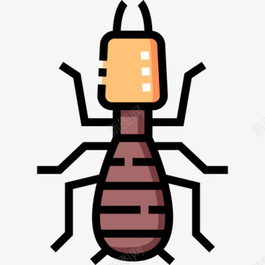白蚁昆虫46线状颜色图标