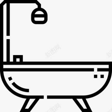 浴缸家居用品49直线型图标
