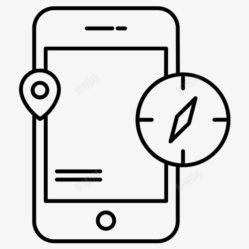 指南针地图指针手机svg_新图网 https://ixintu.com 指南针 地图 指针 手机 导航 移动 应用程序 常规 集合