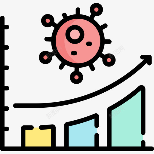 统计学冠状病毒155线状颜色svg_新图网 https://ixintu.com 统计学 冠状 病毒 线状 颜色