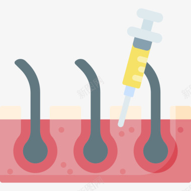 毛发移植整形手术50扁平图标