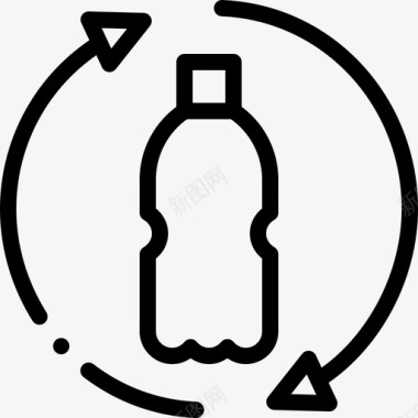 水瓶负责任消费线性图标