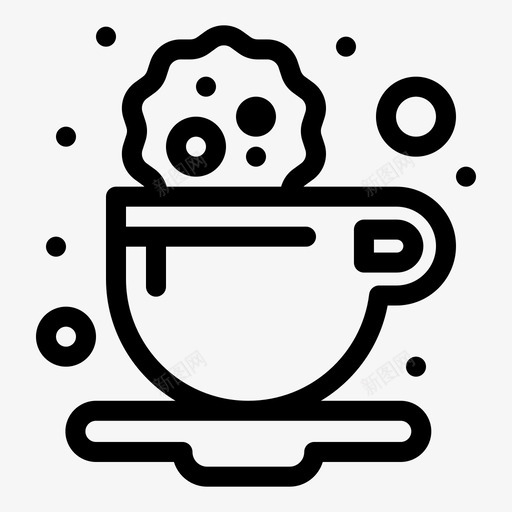 休息咖啡饼干svg_新图网 https://ixintu.com 休息 咖啡 饼干 饮料 马克 咖啡店 加粗 粗线