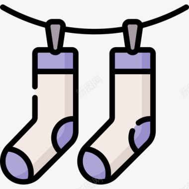 袜子洗衣房71线性颜色图标