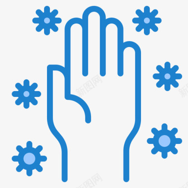 冠状病毒洗手液4蓝色图标