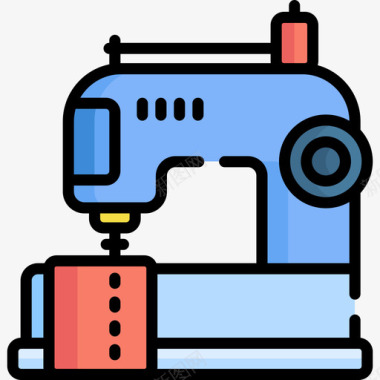 缝纫机爱好业余时间7线颜色图标