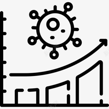 统计学冠状病毒156线性图标