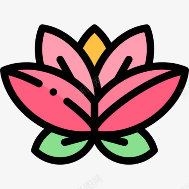 莲花瑜伽31线条颜色图标