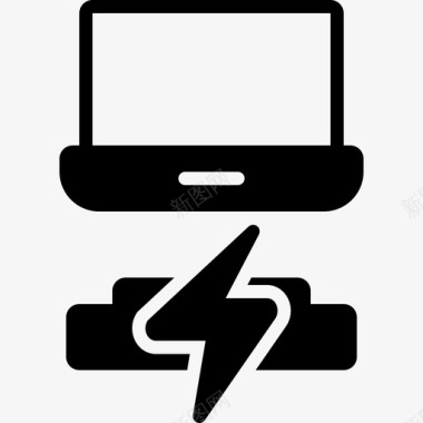 笔记本电脑电池使用电力通电图标
