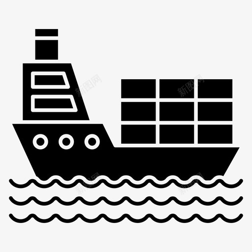 货船寄售交货海运svg_新图网 https://ixintu.com 海运 货船 寄售 交货 运输 字形 矢量 矢量图 图标