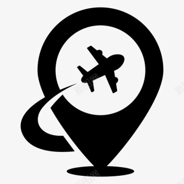 机场定位销飞机旅游图标