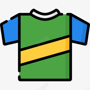 足球运动衫巴西20线性颜色图标