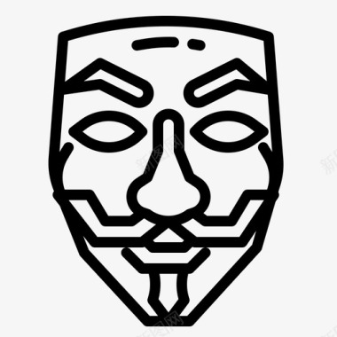 盖伊福克斯面具匿名者黑客图标