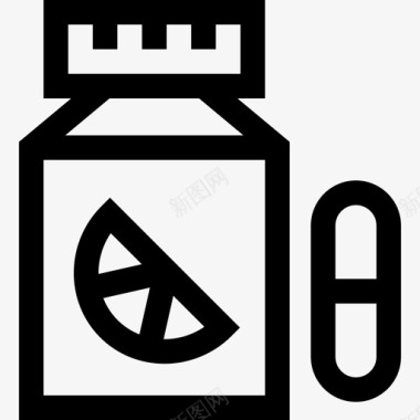 瓶药品65线性图标