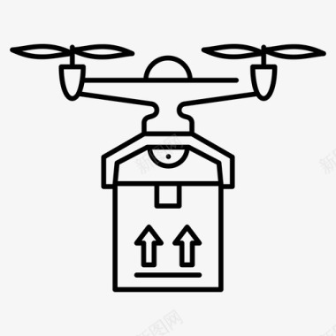 无人机交付无人机装运物流交付图标