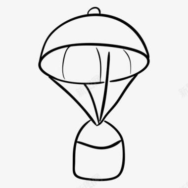 降落伞空气输送空投图标