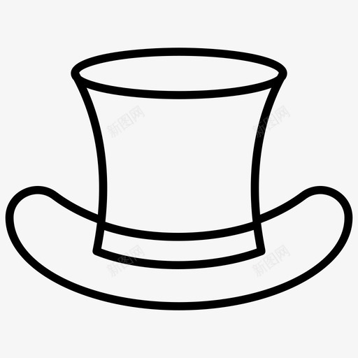 礼帽牛仔帽软帽svg_新图网 https://ixintu.com 礼帽 牛仔帽 软帽 头饰 夏季 服装 配件 系列 列线 向量 图标