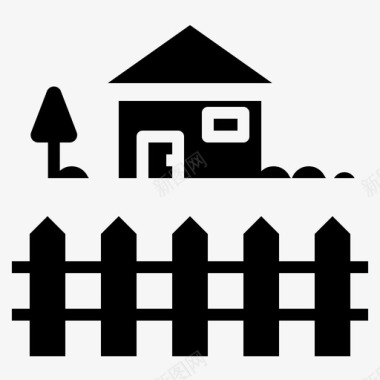 围栏边界房屋图标