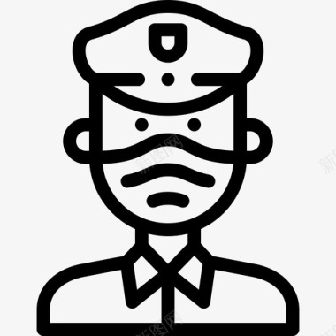 警察戴着面具的化身直系图标